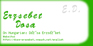 erzsebet dosa business card