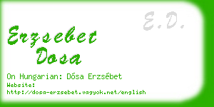 erzsebet dosa business card